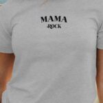T-Shirt Gris Mama rock Pour femme-1