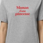 T-Shirt Gris Maman d'une princesse Pour femme-1