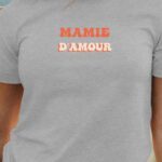 T-Shirt Gris Mamie d'amour Pour femme-1