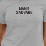T-Shirt Gris Mamie sauvage Pour femme-1