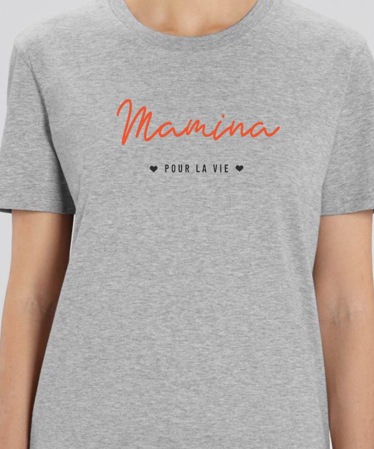 T-Shirt Gris Mamina pour la vie Pour femme-1