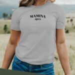 T-Shirt Gris Mamina rock Pour femme-2