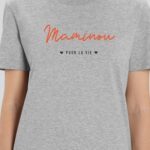 T-Shirt Gris Maminou pour la vie Pour femme-1