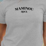 T-Shirt Gris Maminou rock Pour femme-1