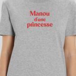 T-Shirt Gris Manou d'une princesse Pour femme-1