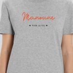 T-Shirt Gris Manoune pour la vie Pour femme-1