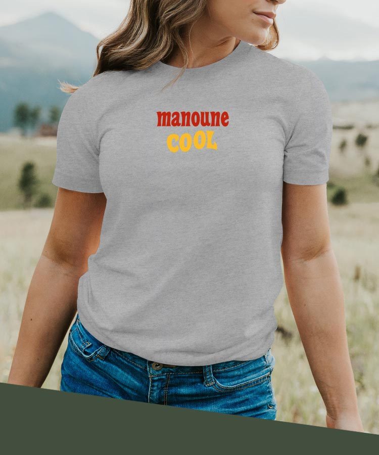T-Shirt Gris Manoune cool disco Pour femme-2