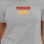 T-Shirt Gris Manoune cool disco Pour femme-1