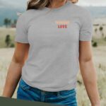 T-Shirt Gris Manoune love Pour femme-2