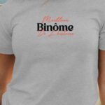 T-Shirt Gris Meilleur Binôme de l'histoire Pour femme-1