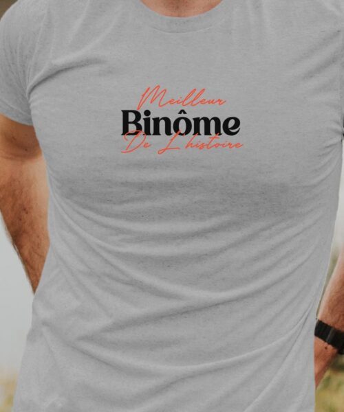 T-Shirt Gris Meilleur Binôme de l'histoire Pour homme-1