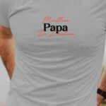T-Shirt Gris Meilleur Papa de l'histoire Pour homme-1