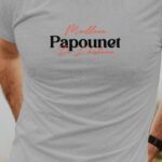 T-Shirt Gris Meilleur Papounet de l'histoire Pour homme-1