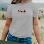 T-Shirt Gris Meilleure Mamie de l'histoire Pour femme-2