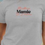 T-Shirt Gris Meilleure Mamie de l'histoire Pour femme-1