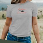 T-Shirt Gris Meilleure Tata de l'histoire Pour femme-2