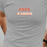 T-Shirt Gris Papa d'amour Pour homme-1