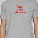 T-Shirt Gris Papa d'une princesse Pour homme-1
