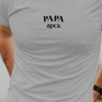 T-Shirt Gris Papa rock Pour homme-1