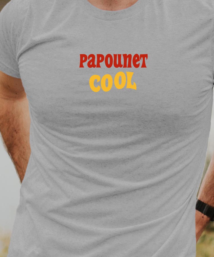 T-Shirt Gris Papounet cool disco Pour homme-1