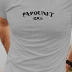 T-Shirt Gris Papounet rock Pour homme-1