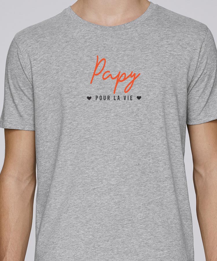 T-Shirt Gris Papy pour la vie Pour homme-1