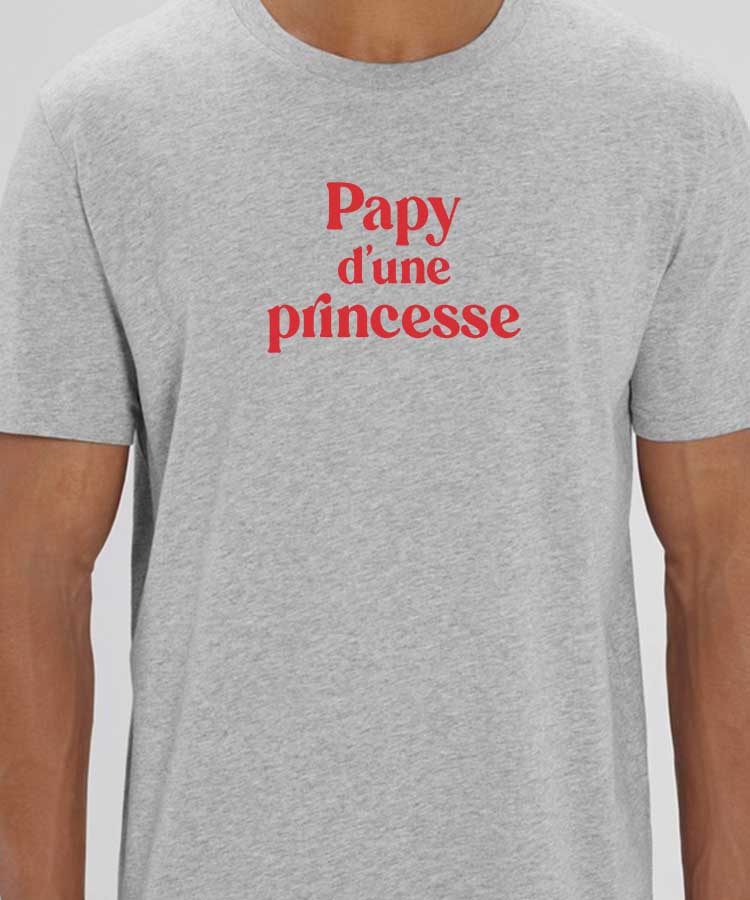 T-Shirt Gris Papy d'une princesse Pour homme-1