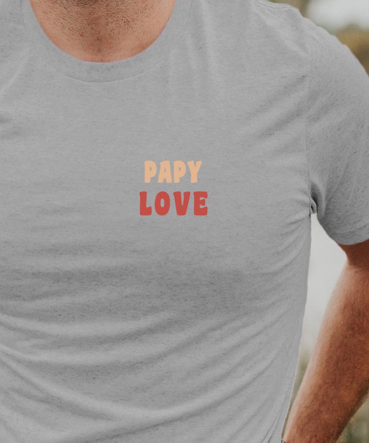 T-Shirt Gris Papy love Pour homme-1