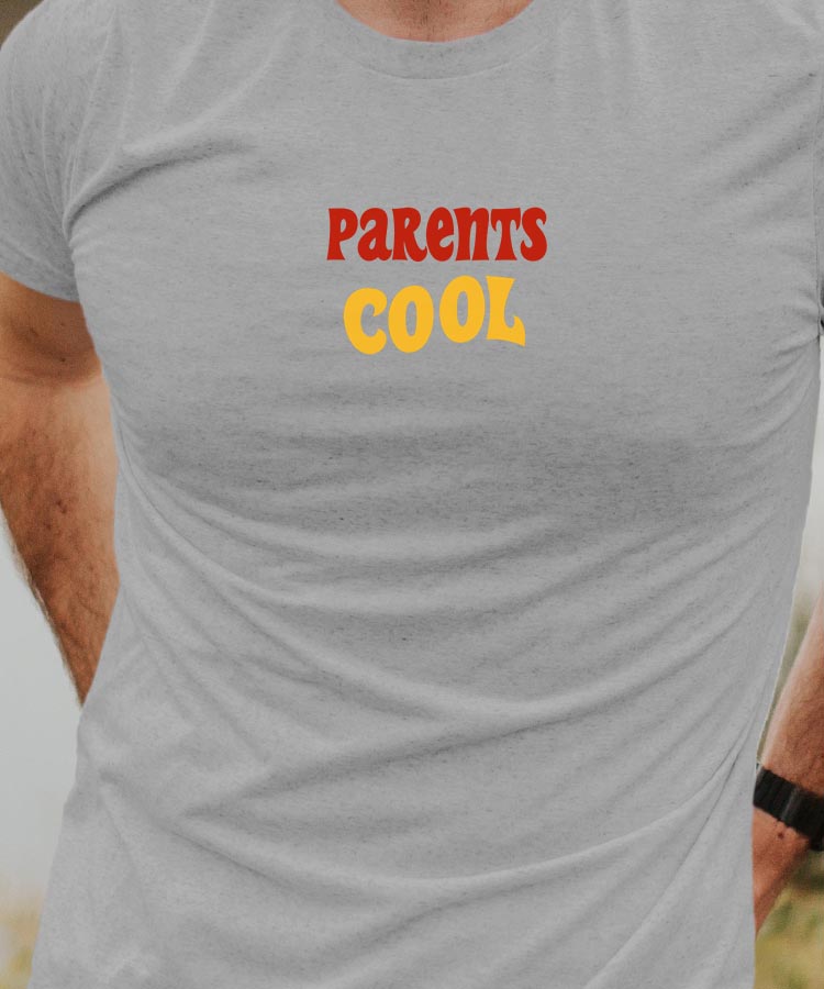 T-Shirt Gris Parents cool disco Pour homme-1