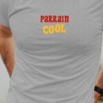 T-Shirt Gris Parrain cool disco Pour homme-1