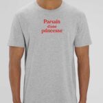 T-Shirt Gris Parrain d'une princesse Pour homme-2