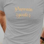 T-Shirt Gris Parrain poule Pour homme-1