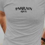 T-Shirt Gris Parrain rock Pour homme-1