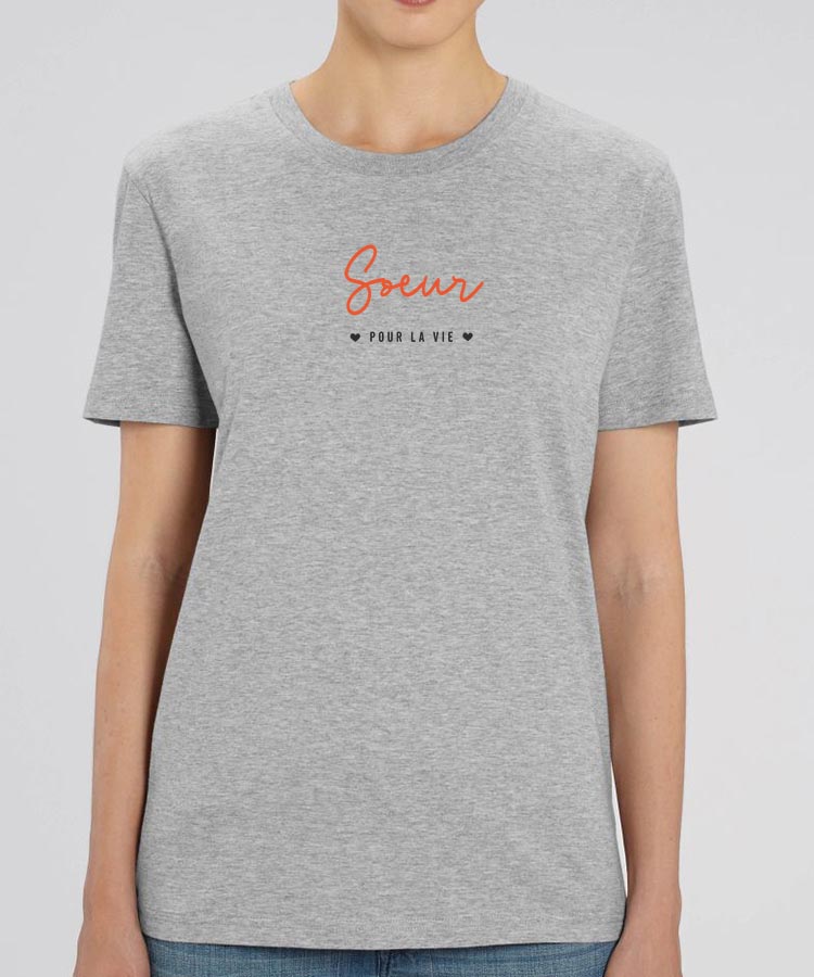T-Shirt Gris Soeur pour la vie Pour femme-2