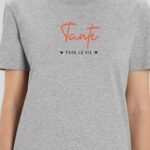 T-Shirt Gris Tante pour la vie Pour femme-1