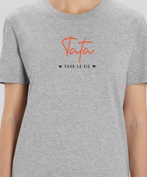 T-Shirt Gris Tata pour la vie Pour femme-1