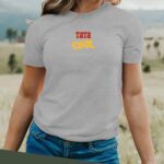 T-Shirt Gris Tata cool disco Pour femme-2