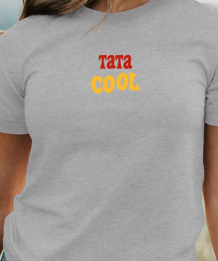 T-Shirt Gris Tata cool disco Pour femme-1