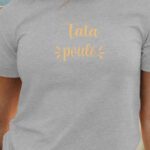 T-Shirt Gris Tata poule Pour femme-1