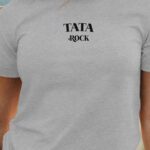 T-Shirt Gris Tata rock Pour femme-1