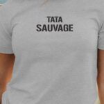 T-Shirt Gris Tata sauvage Pour femme-1