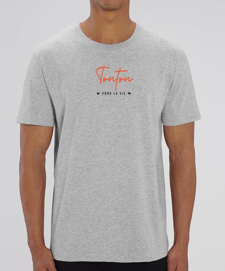 T-Shirt Gris Tonton pour la vie Pour homme-2