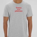 T-Shirt Gris Tonton d'une princesse Pour homme-2