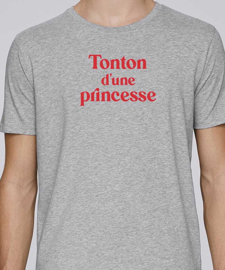 T-Shirt Gris Tonton d'une princesse Pour homme-1