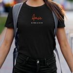 T-Shirt Noir Amie pour la vie Pour femme-2