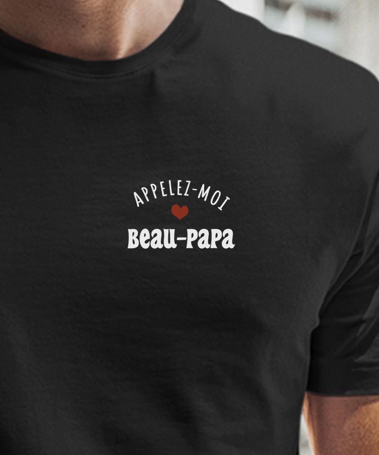 T-Shirt Noir Appelez-moi Beau-Papa Pour homme-1