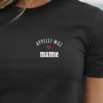T-Shirt Noir Appelez-moi Mamie Pour femme-1