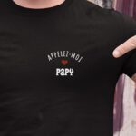 T-Shirt Noir Appelez-moi Papy Pour homme-1