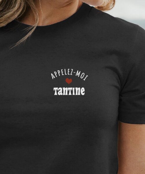 T-Shirt Noir Appelez-moi Tantine Pour femme-1
