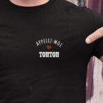 T-Shirt Noir Appelez-moi Tonton Pour homme-1